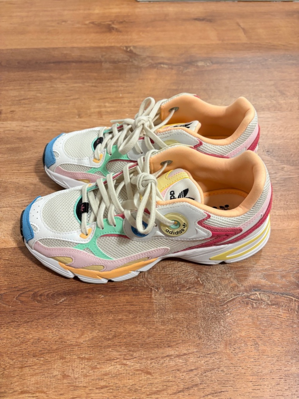 Adidas Women’s Pastel Multicolor Lace-Up Sneakers - Picture 3 of 5